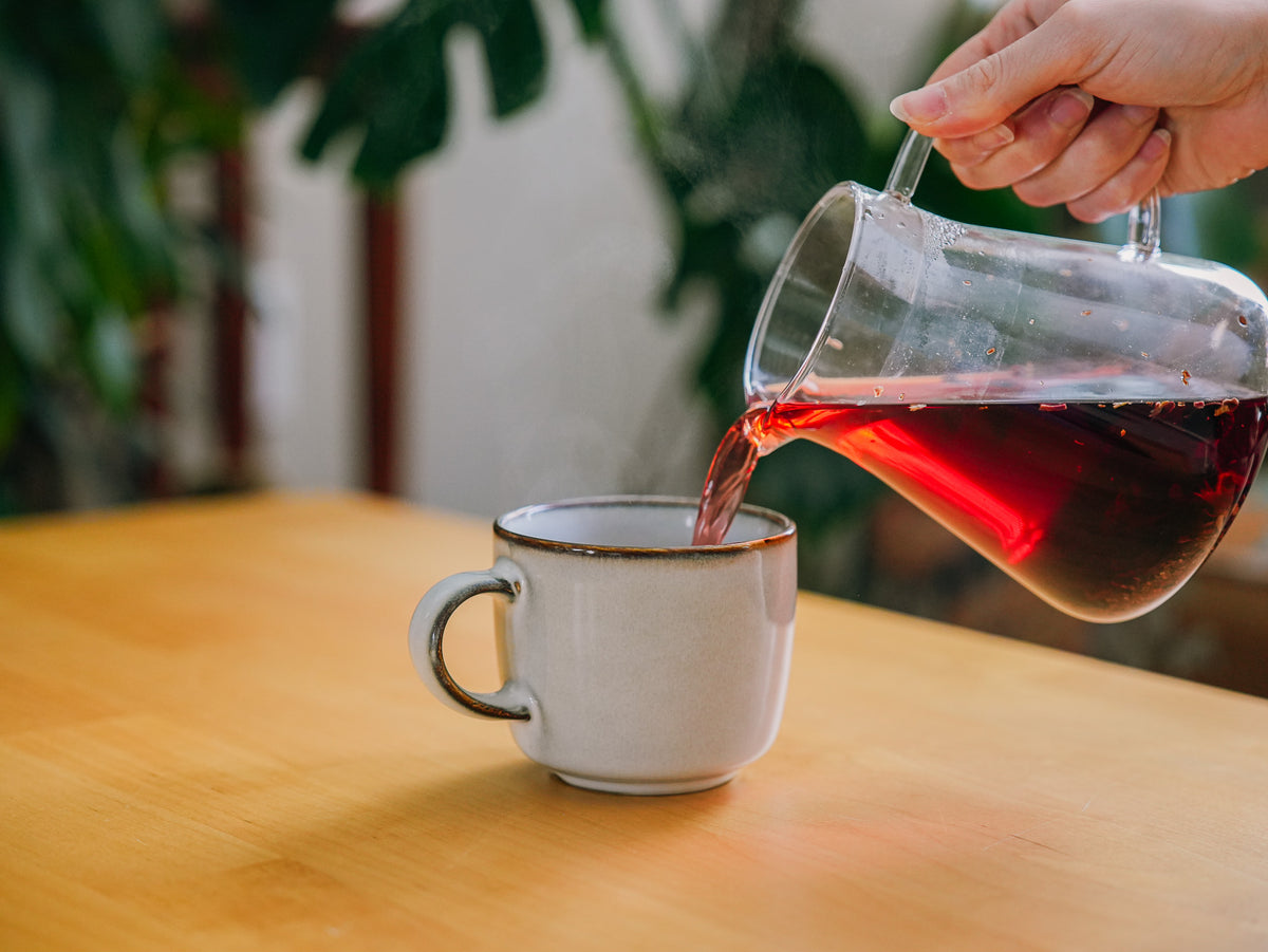 Loose leaf tea measured for brewing