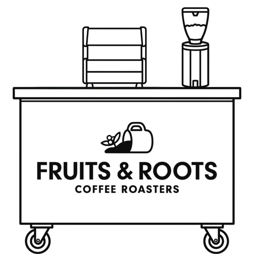 Fruits and Roots coffee cart illustration